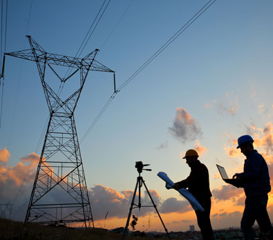 Empire State Line transmission employees inspecting transmission line